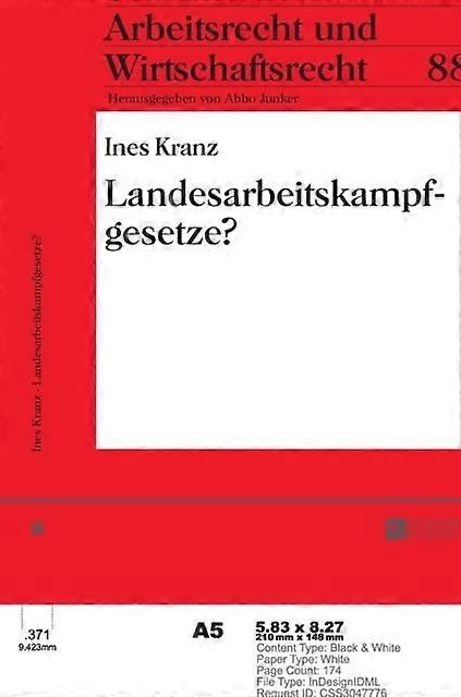 Landesarbeitskampfgesetze by Ines Kranz Paperback