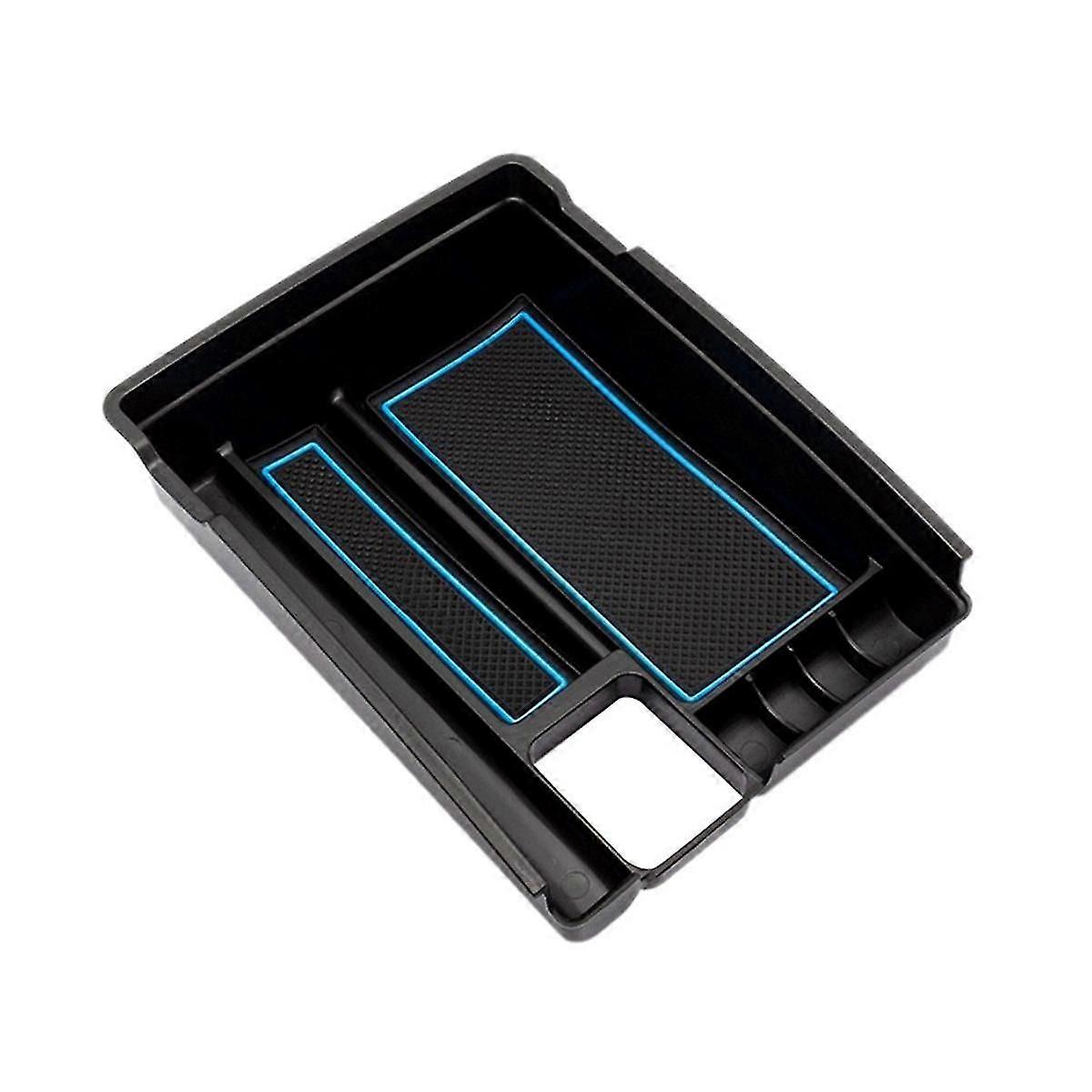 Rogue 2014-2021カーセンターコンソールオーガナイザーアームレスト収納トレイインテリアアクセサリー用-ブラック