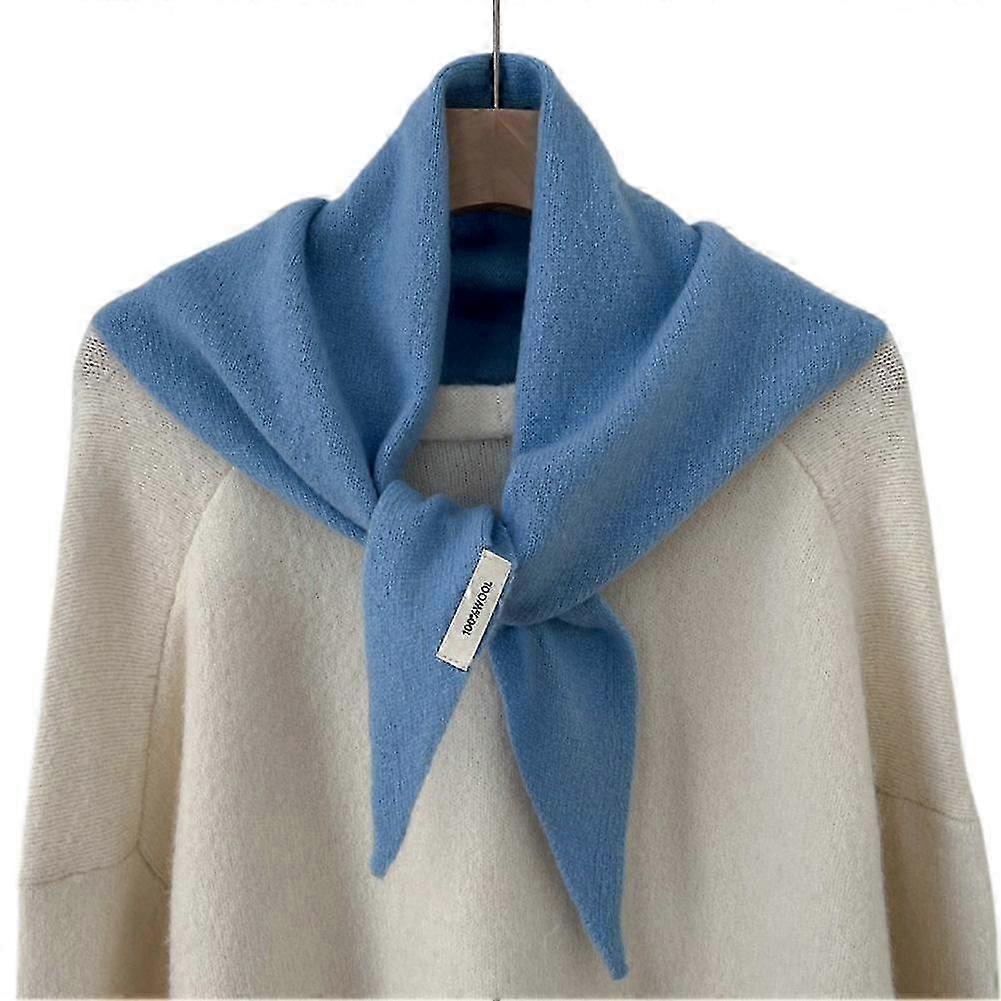 Wool knit Triangular Scarf Warm Shawl For Women Triangle Knit Winter