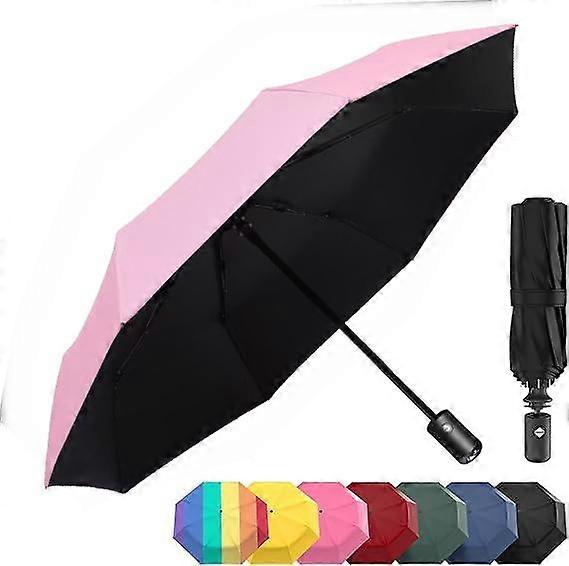Windproof Compact Umbrellas For Rain - Strong Design & Auto Open & Close - Portable Folding Travel  -all-weather-light & Portable For Women & Men,pink