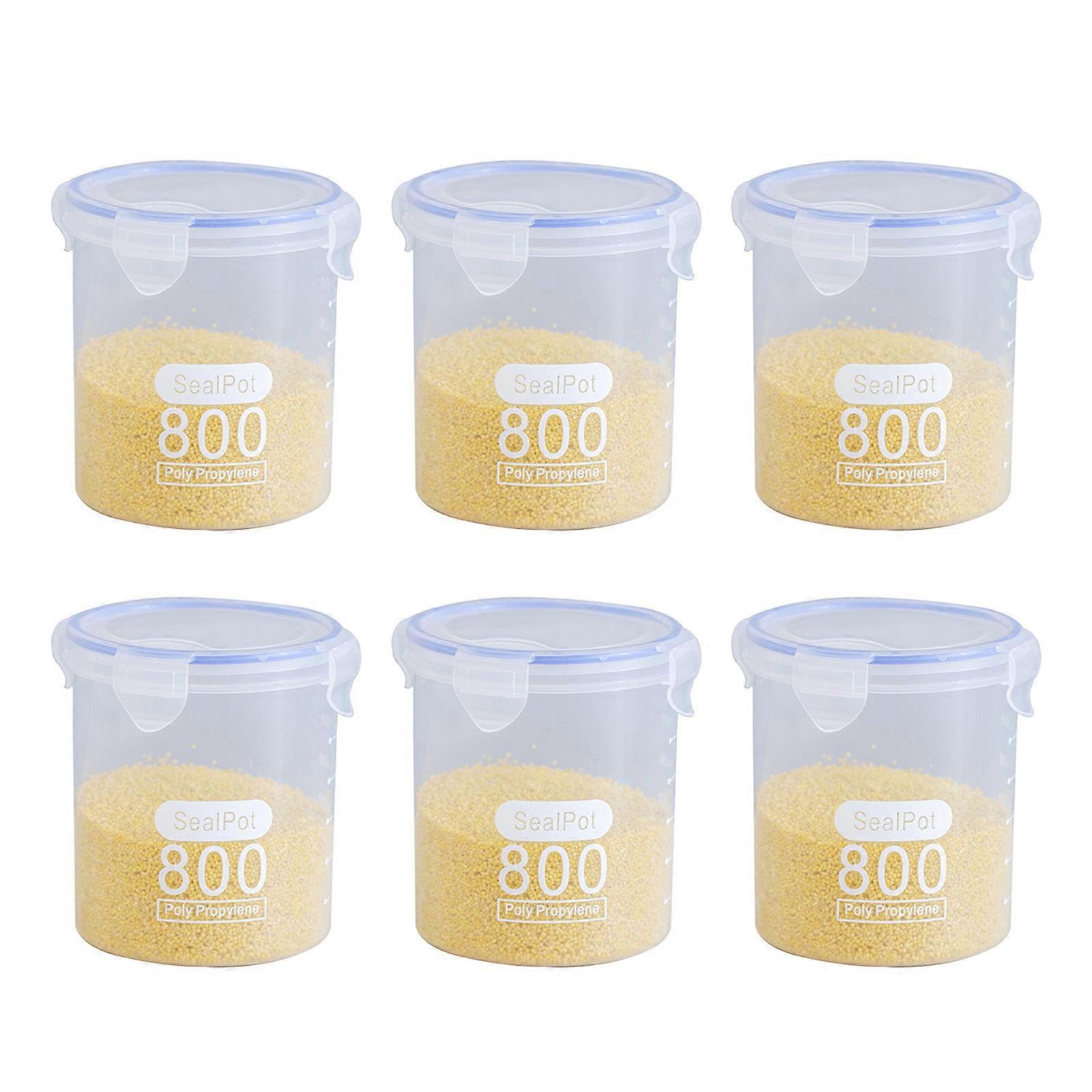 Multipurpose Transparent Sealed Kitchen Storage Containers Clear Plastic Jars with Tight Seal for Spices Cereals Multicolor