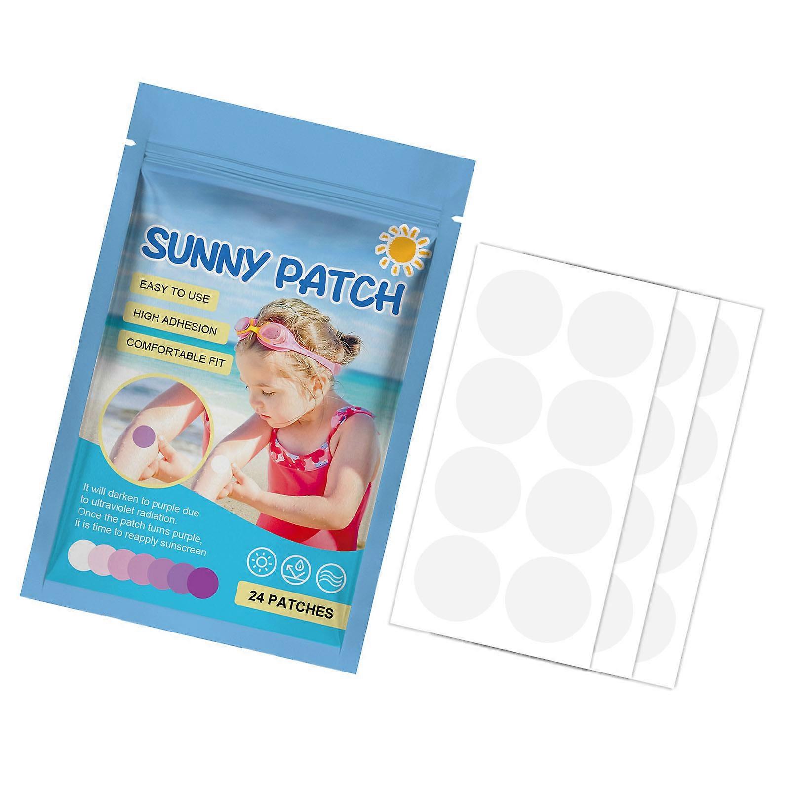 24Pcs Waterproof Sun Exposure Monitoring Patches Color Shifting Technology For Sunscreen Reapplication Reminder Adults Multicolor