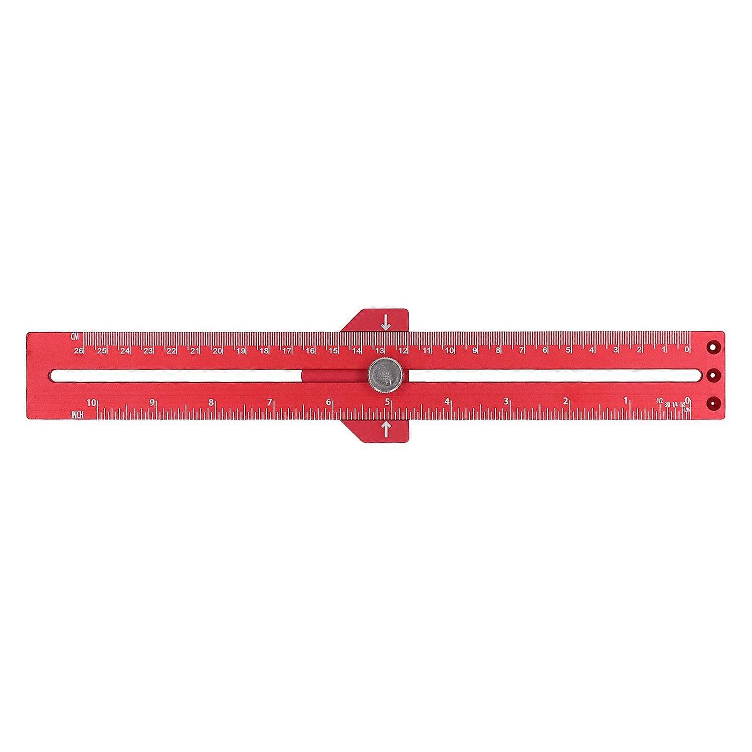 45 Degree Angle Scribing Ruler with Slide Stop Aluminum Alloy Track Marking Ruler for Woodworking