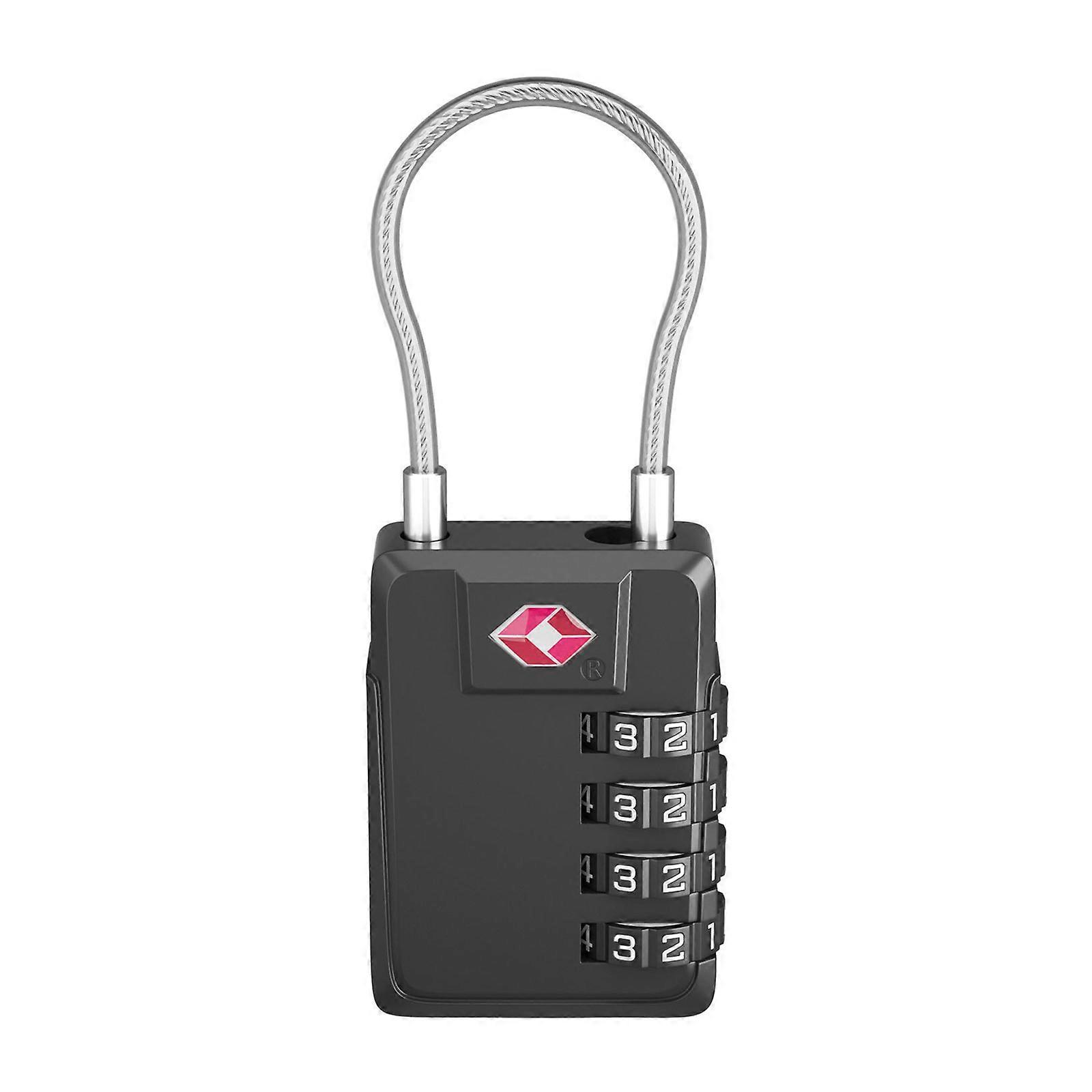 Reinforced Flexible Cable 4 Digit Combination Lock Zinc Alloy Construction Multipurpose Baggage Security Lock Multicolor