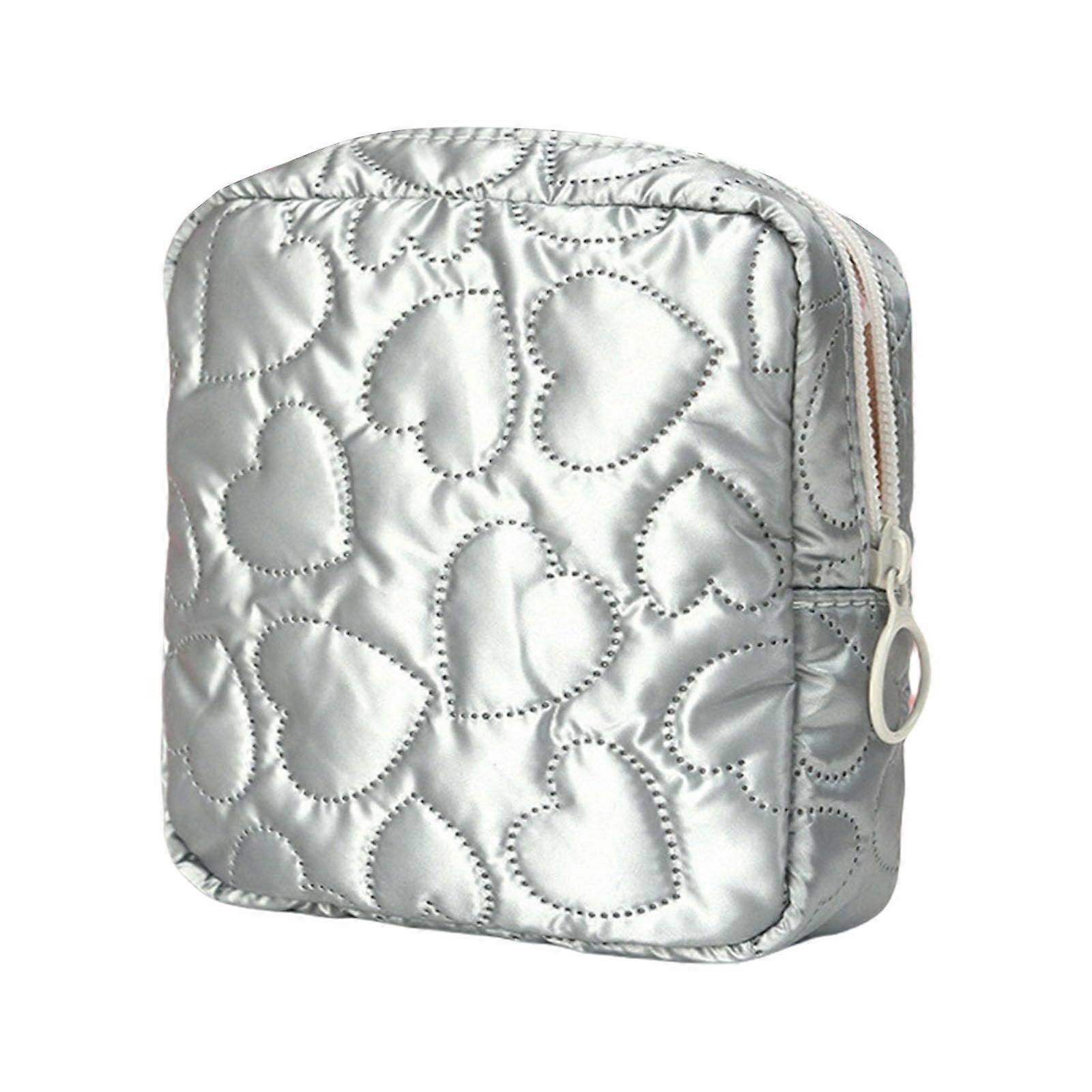 Vivid Candy Color Organizer Bag Sturdy  Fabric Water Resistant Multi Compartment Design Silver Hardware