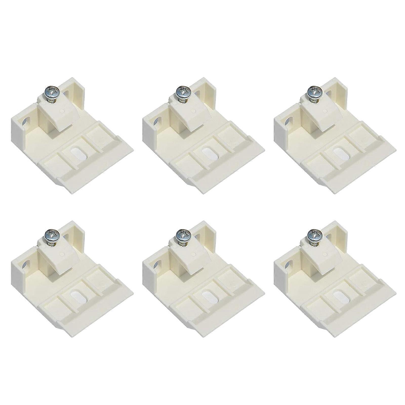 6pcs Elegant White Shade Brackets for 3/4Inch Blinds Conveninet for Inner Or Outer Installation Living Space Use Multicolor