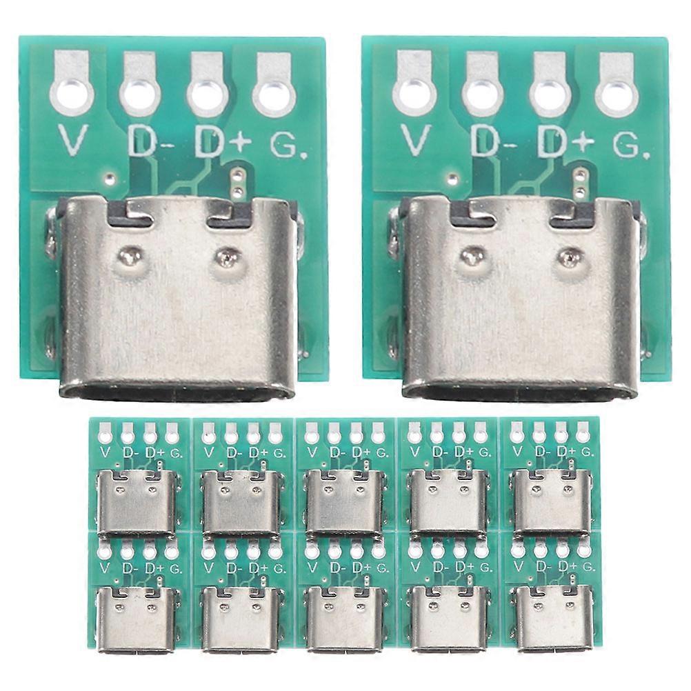 12pcs Usb C Breakout Usb C Breakout Board Socket Connector 3.1 Type C Connector