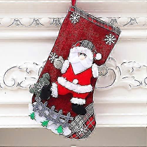 Hanging Socks for Christmas Decor with Knitted Texture and Star Patterns