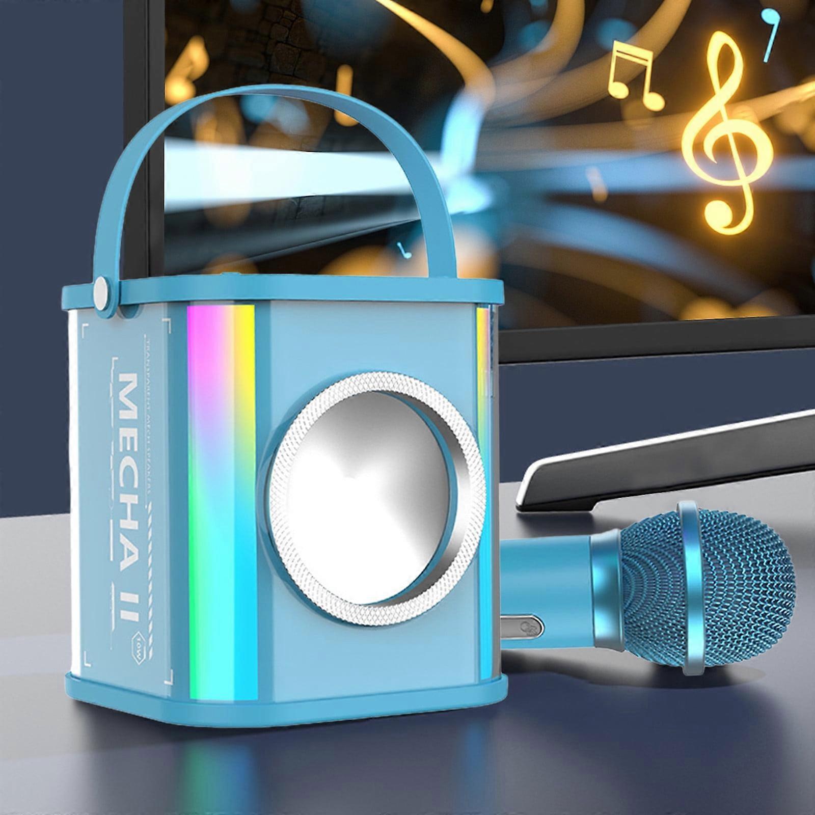 Portable Karaoke Speaker 15W HiFi Sound, Colorful Light, Wireless Bluetooth, with Mic, 4000mAh Battery, compatible with K-Song