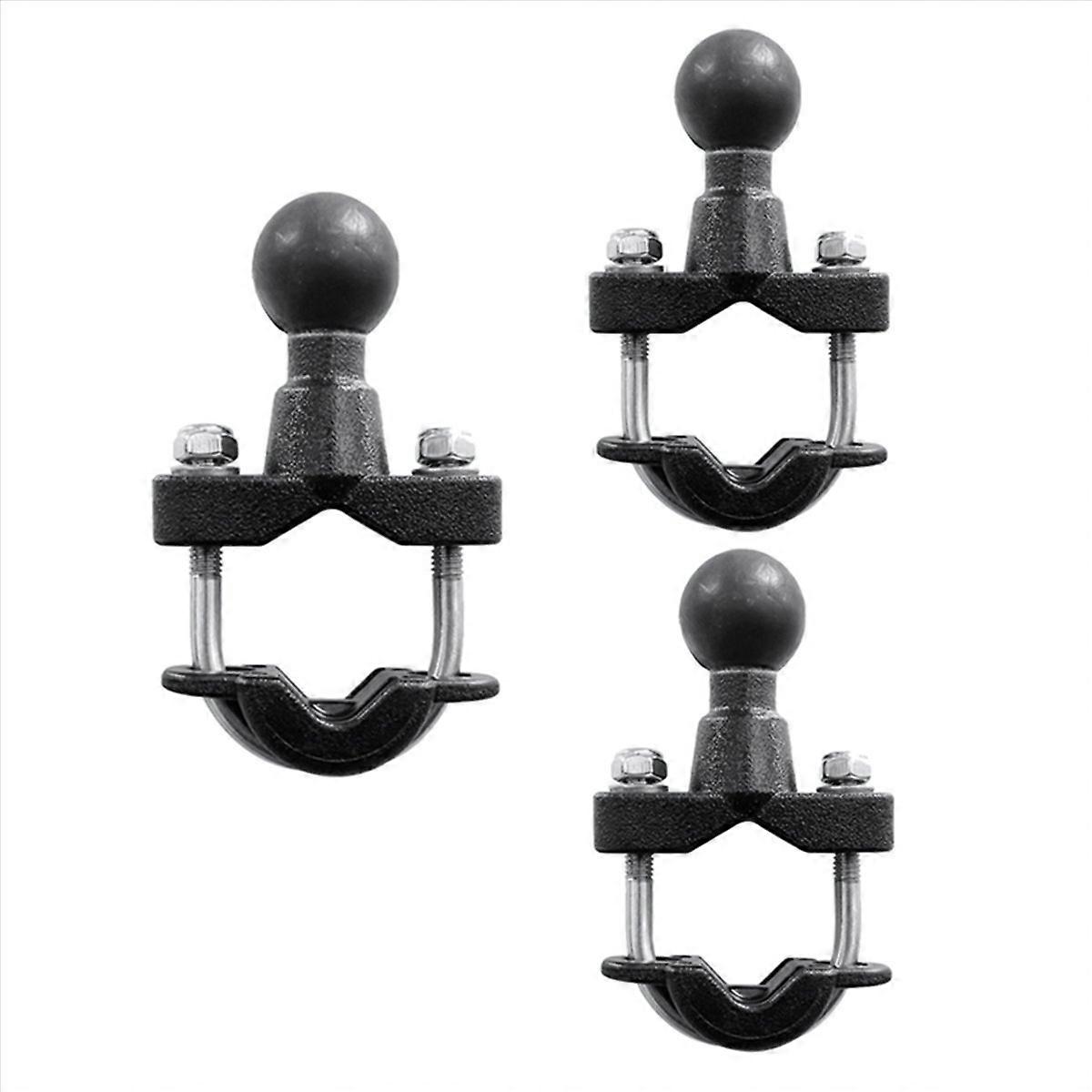 3X Motorcycle Handle Bar Rail Mount 37mm Width U-Bolt Mounting Base with 1 Inch Ball for GPS Work fo