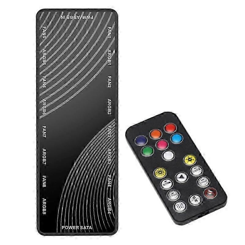 Space Saving Fan Hub 8 ARGB Ports, 8 PWM Ports Splitter, Optimize Cooling