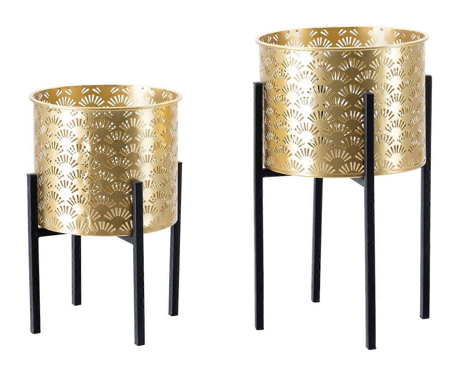 Vashållarset i metall, 2 delar – lövdesign, avtagbar