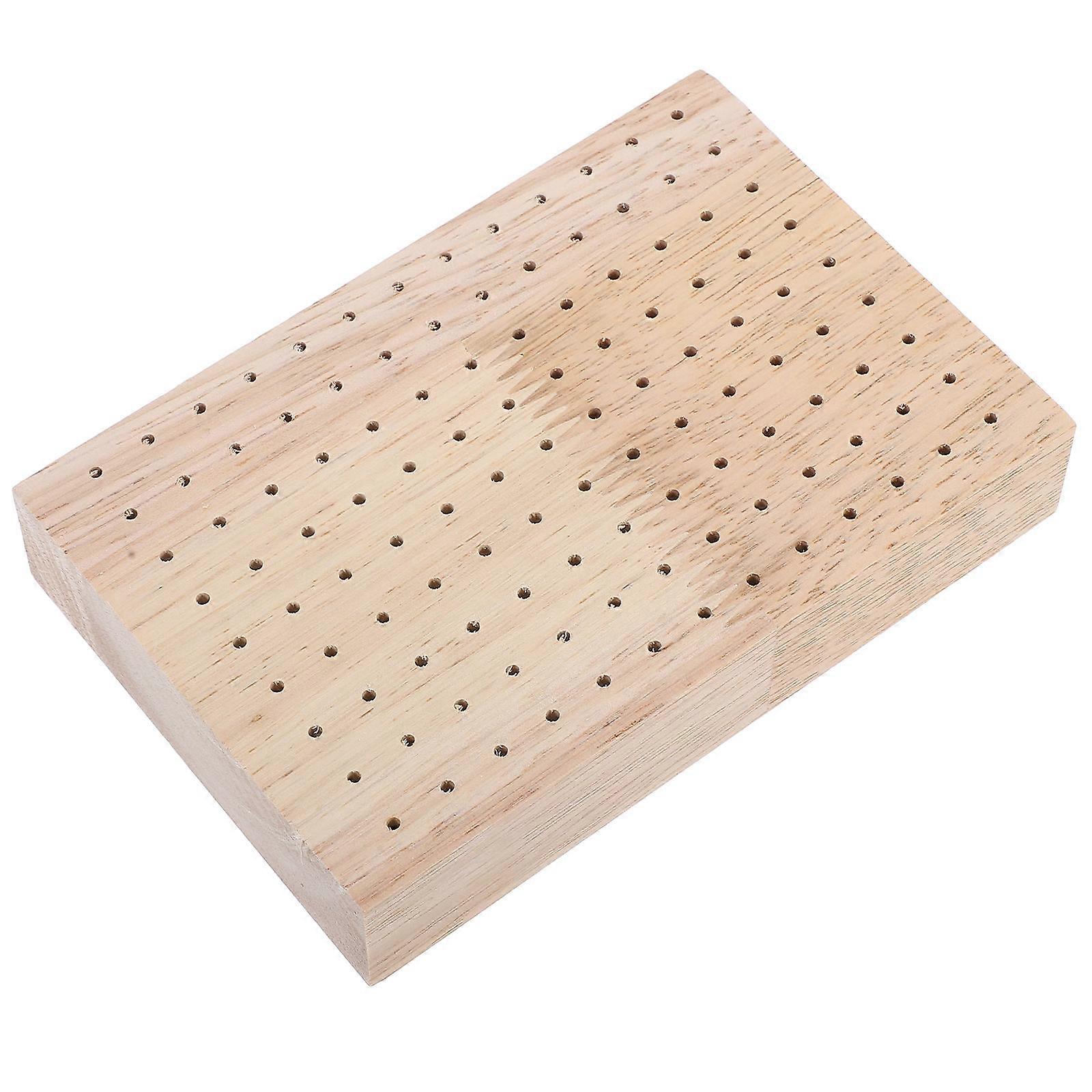 Food Skewer Holder Wooden Pick Stand for Display Rectangular Snack Organizer