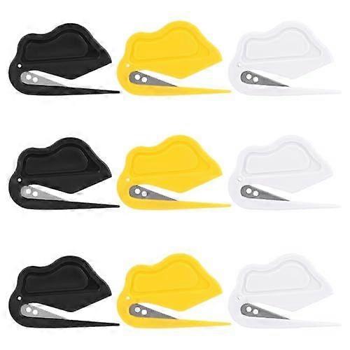 Safety Concealed Blade Letter Opener, 9-Piece Mail and Envelope Slicer Set for Office or Home Use, 3 Assorted Colors