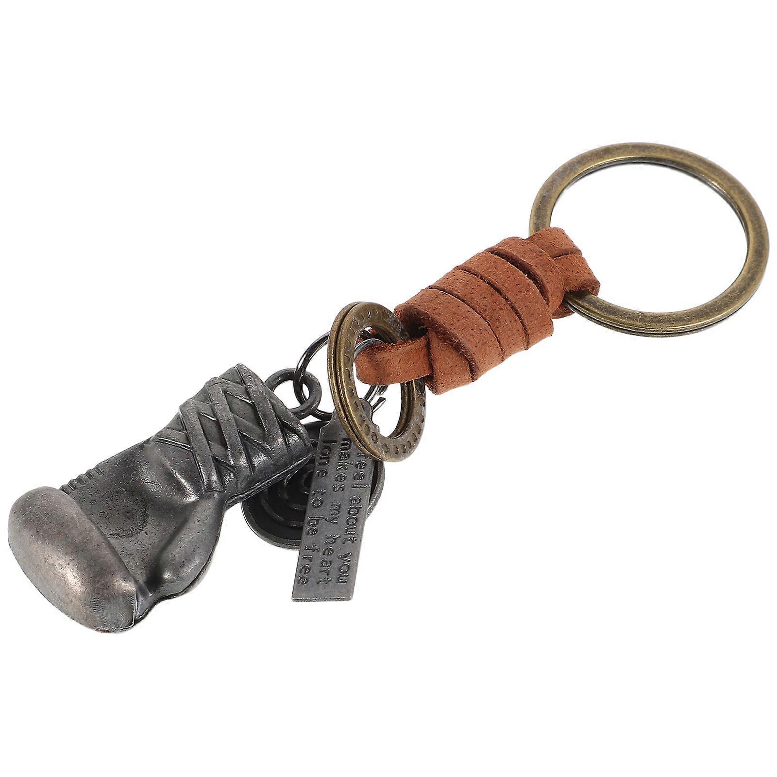 Creative Boxing Gloves Keychain Use Durable Handwoven Key Holder