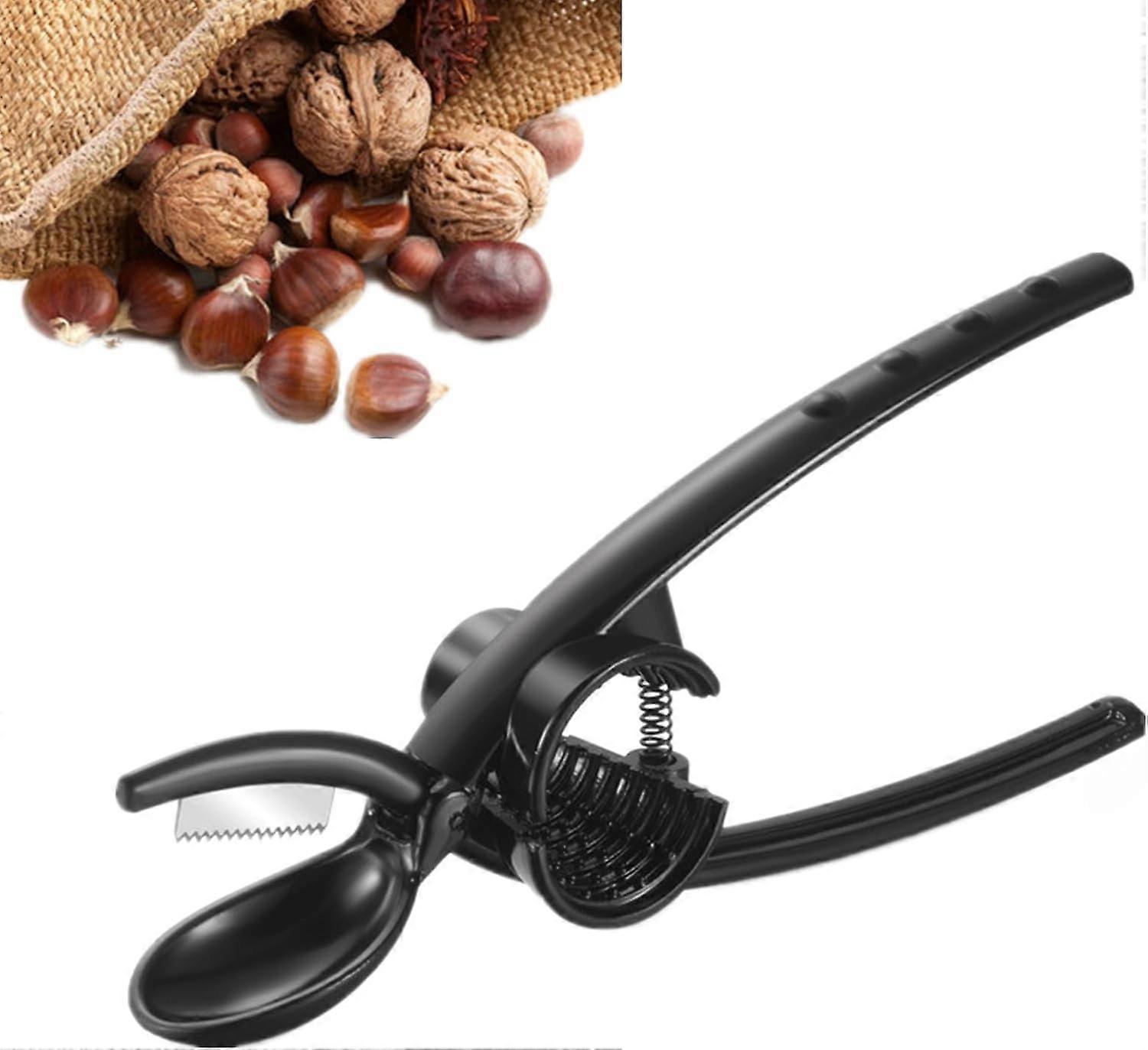 2-In-1 Nut Cracker Walnut, Nutcracker Chestnut Clip, Walnut Cracker Tool, Stainless Steel Nut Crackers For All Nuts Heavy Duty Nutcrackers Cracker