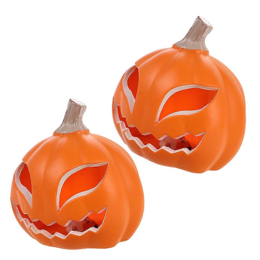 Halloween Pumpkin Lantern Lighting for 2Pcs Hollow Plastic Pumpkin Display