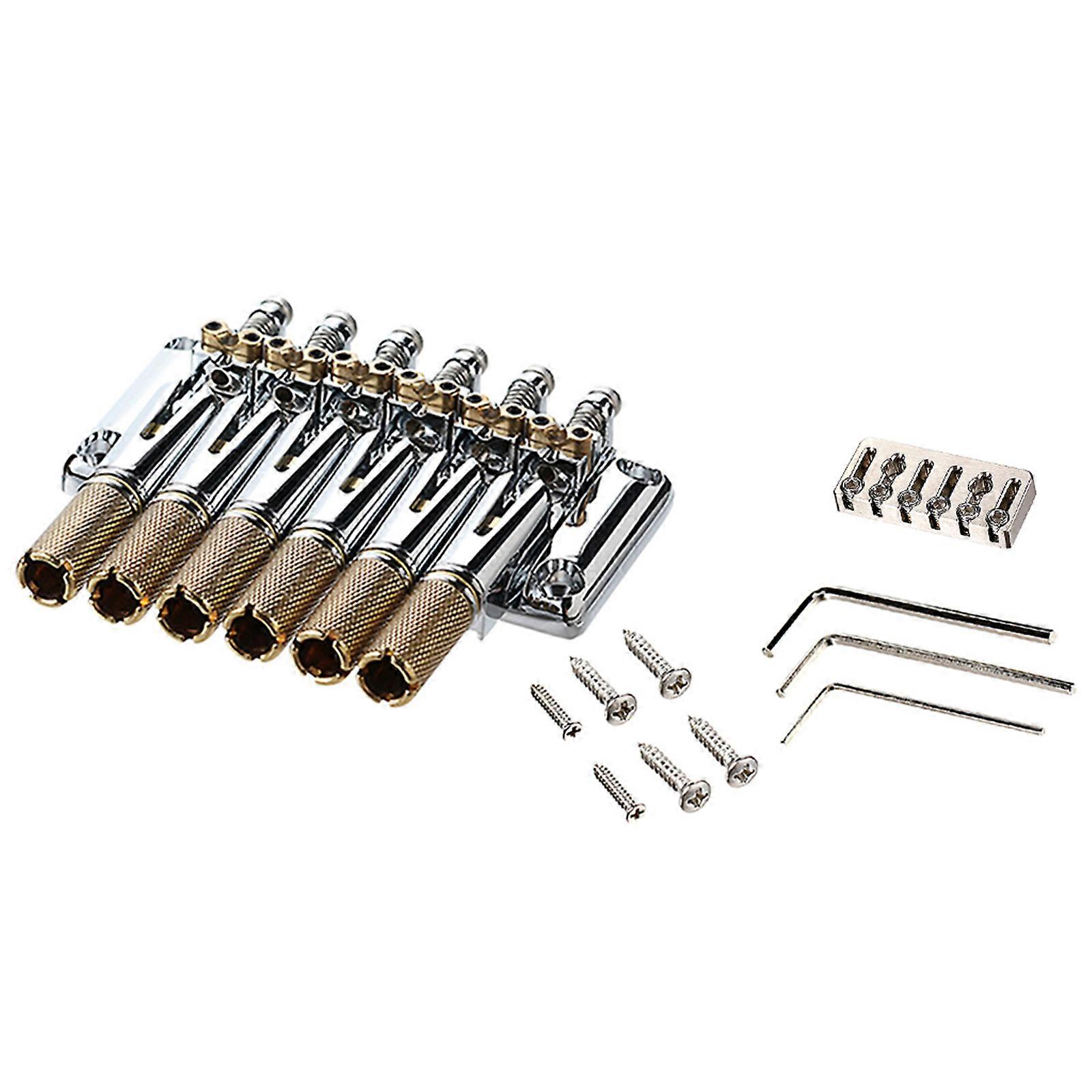 Premium Guitar Bridge Replacement For 6 String Electric Guitars Includes Tuning Machines Locking Hardware And Mounting Accessories Multicolor
