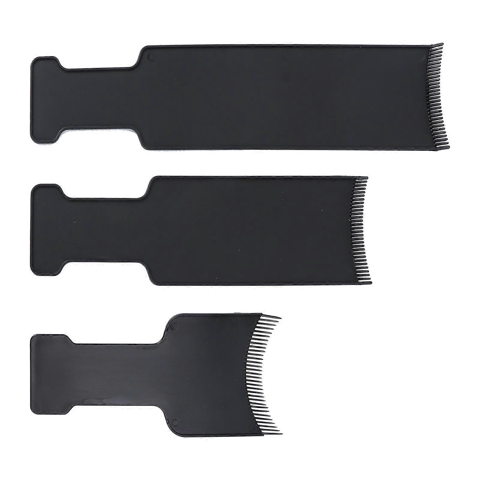 3pcsロングボードヘアカラーコームヘアブラシ染め用DIYヘアドレッシングティントヘアブラシツール(ブラック)