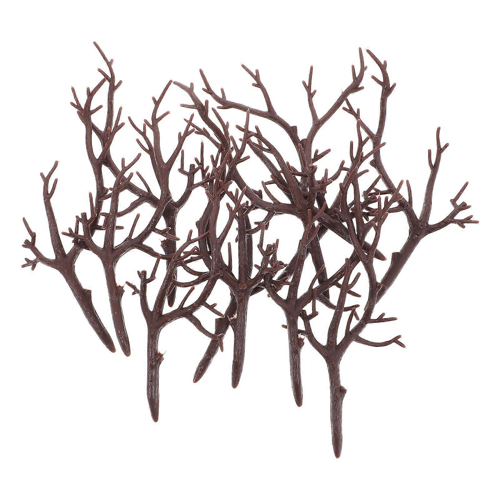 12pcs Artificial Tree Branches for Decoration Plastic Coffee Color High Realism Versatile