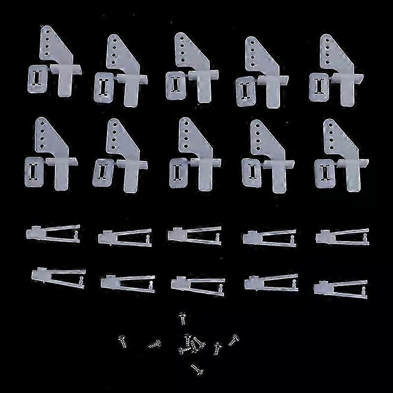 10 Sets Medium Lock On Nylon Control Horn And Clevis 21mm Set Rudder Servo Ailerons Elevators For RC Fixed Wing Airplane