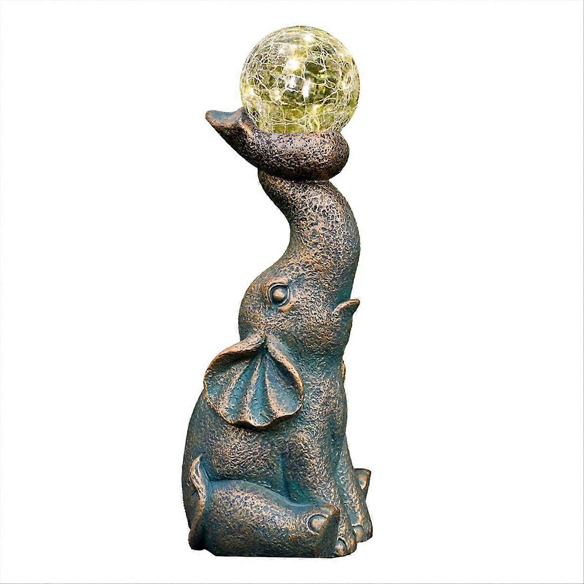 Solar Elephant Statue: Garden Decor Sculpture