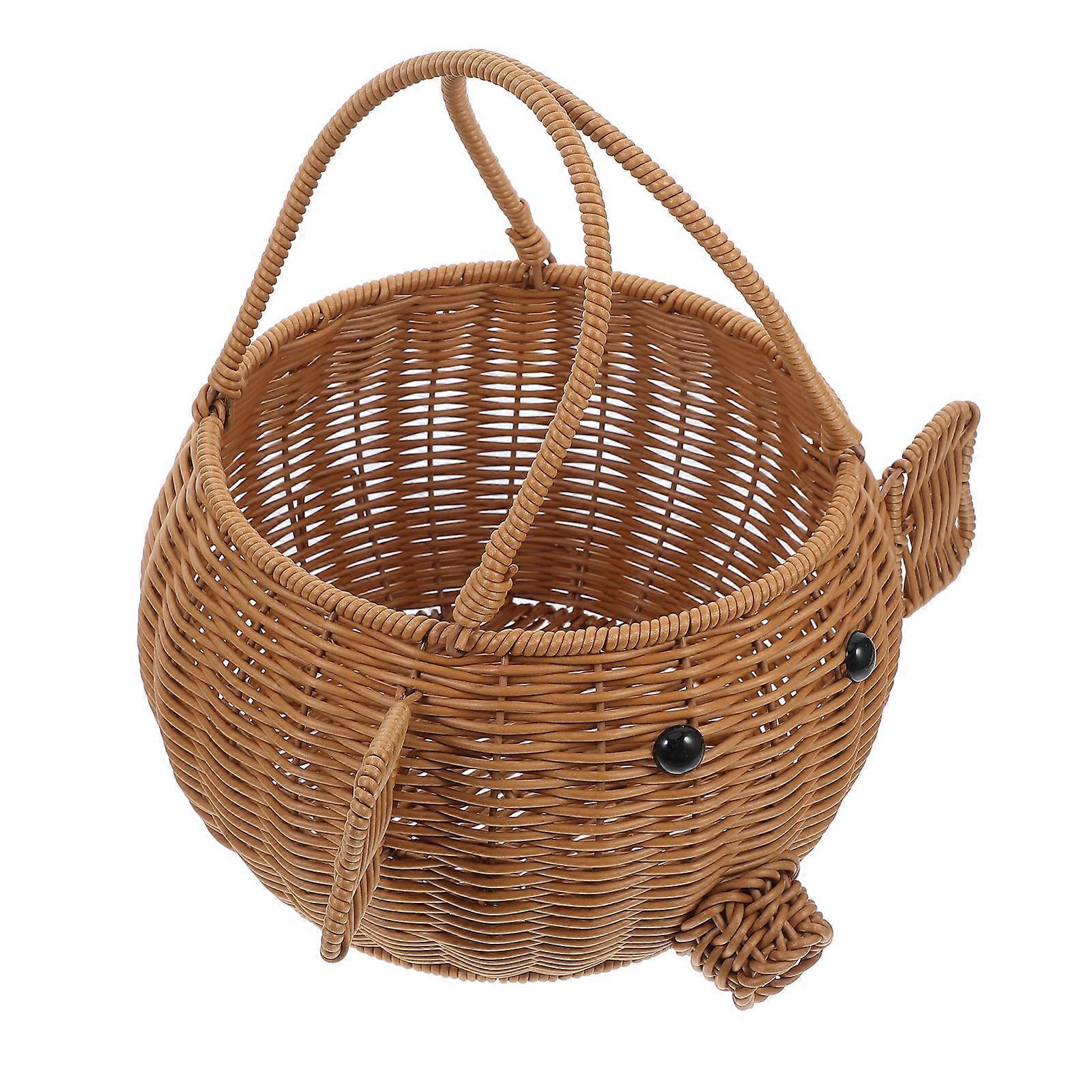 Creative Pig Shape Picnic Basket for Storage Hand-Woven Lightweight PP Material