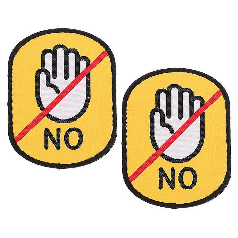 Pet Leash Warning Stickers for Dog Identification Tags 2Pcs Fabric