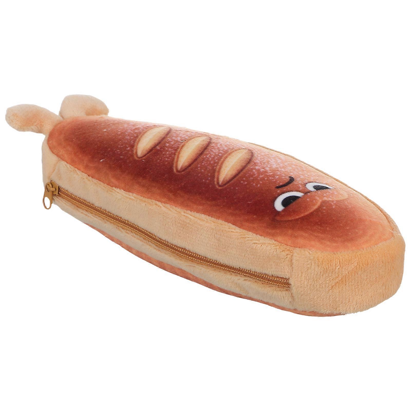 Bread Pencil Case Brown for Classroom Use with Cute Design