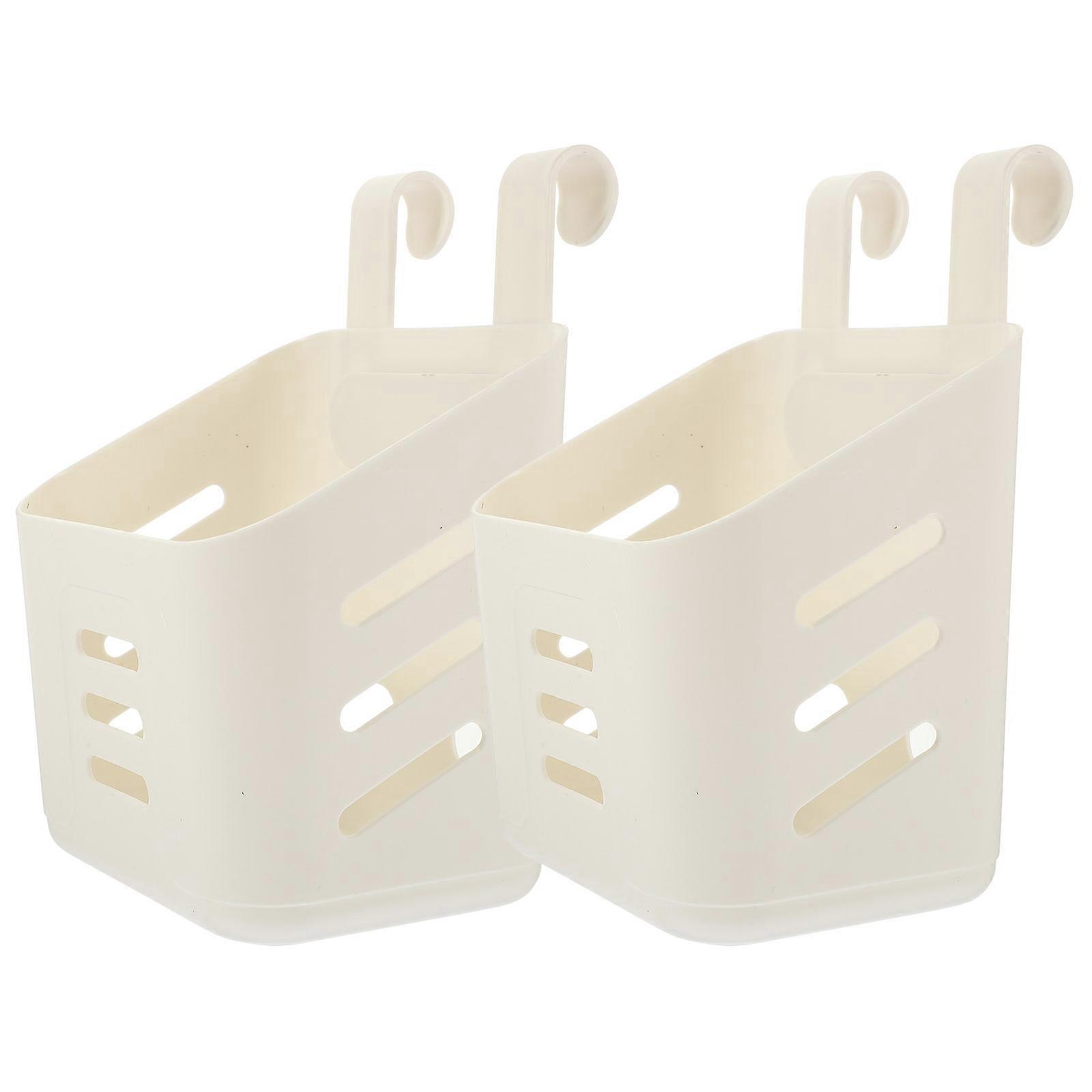 Hanging Storage Basket 8Pcs Rectangular Plastic Holder For Kitchen And Bathroom Modern And Simple Design