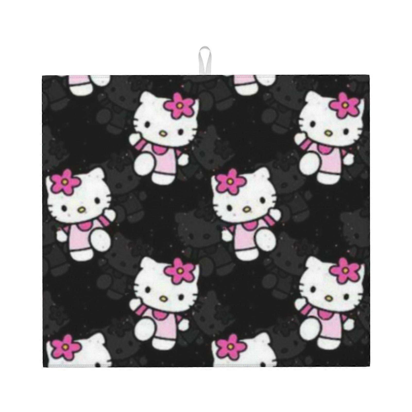 Hello Kitty Dish Drying Mat For Kitchen Counter, Microfiber Dish Mat, Fast Absorbent Draining Pad