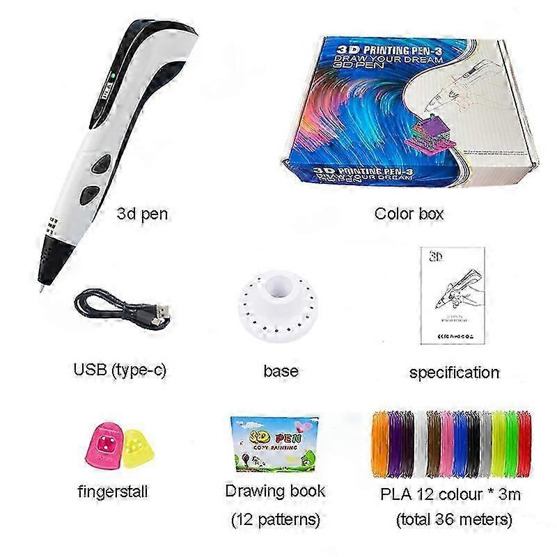 Sunlu SL-300A 3D Creative Pen for Children and Adults with Adjustable Temperature and Speed, Including USB Power Cord