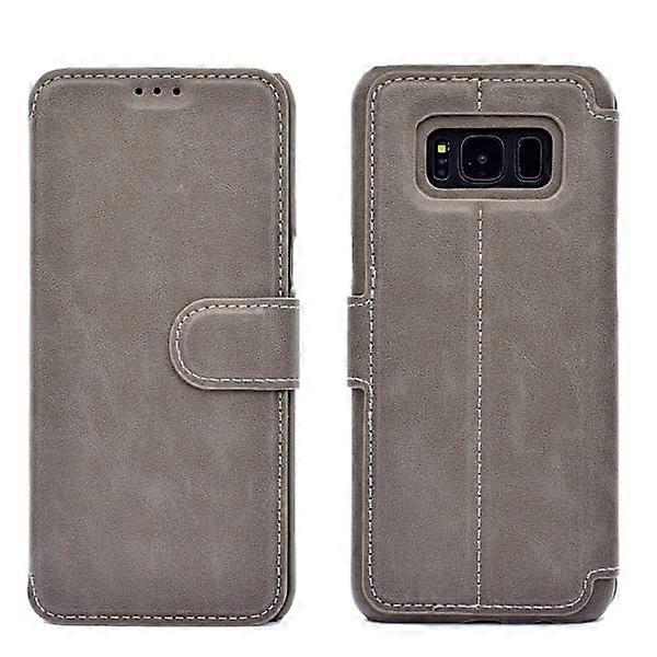Compatible with Samsung Galaxy S8+ - Elegant Case with Wallet Grey