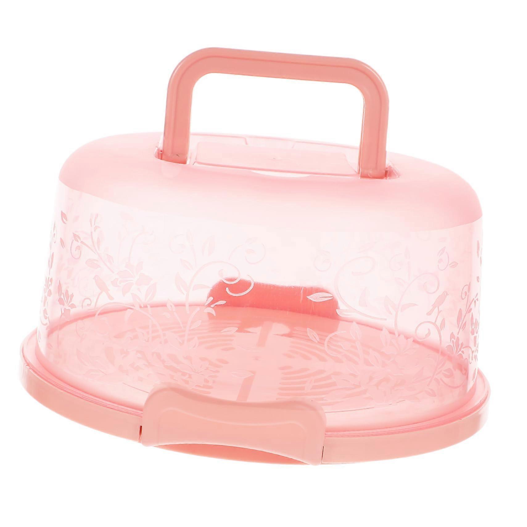 Round Cake Carrier with Handle, Secure Latching Seal, Small Cake Storage Container for Pies and Desserts