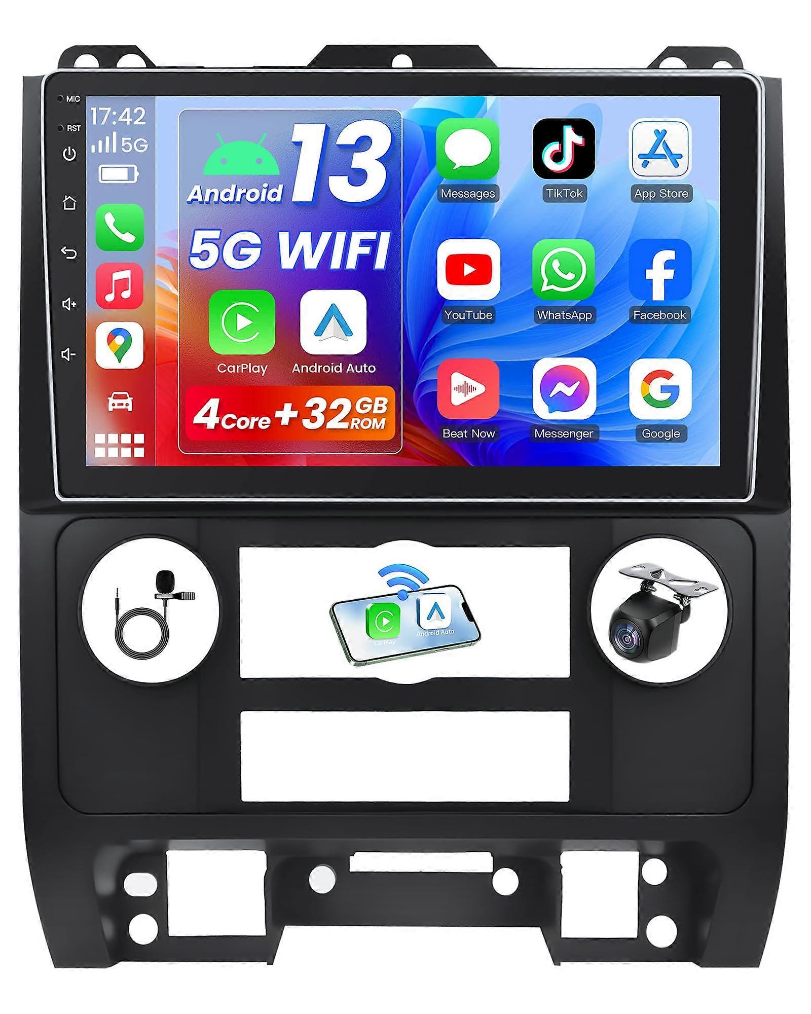 Android 13 Car Stereo with 9 Inch Touchscreen, Wireless CarPlay, GPS, DSP for Ford Escape 20082012