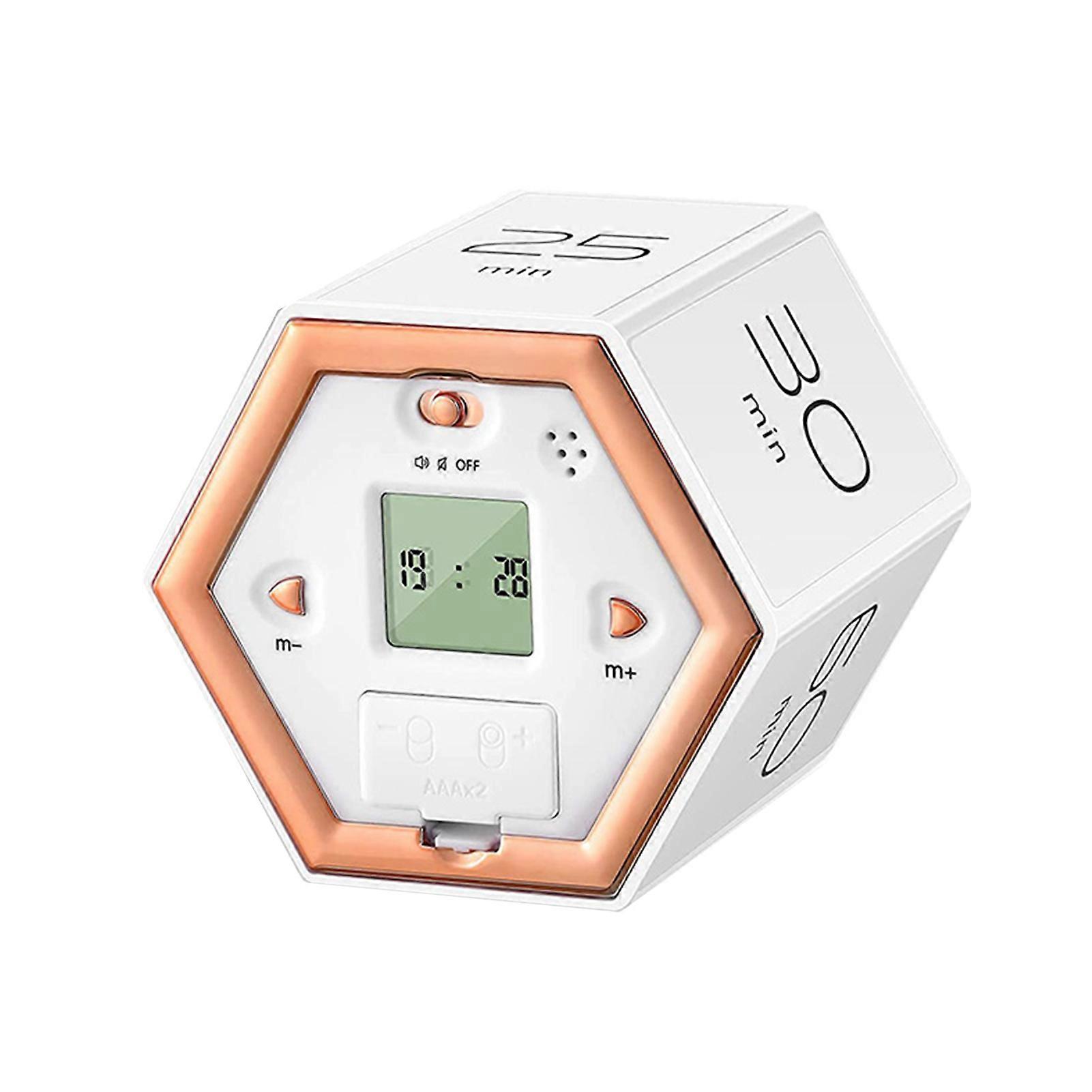 Hexagon Digital Clock Timer Magnetic Cubes Timer Kitchen Hexagon Flip Timer for Studying Cooking Timer Dual Timing Clock Timer