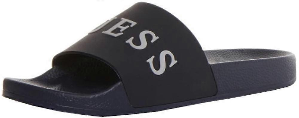 Guess Slides True Suiting Blue Mens Beach Sliders Flip Flops
