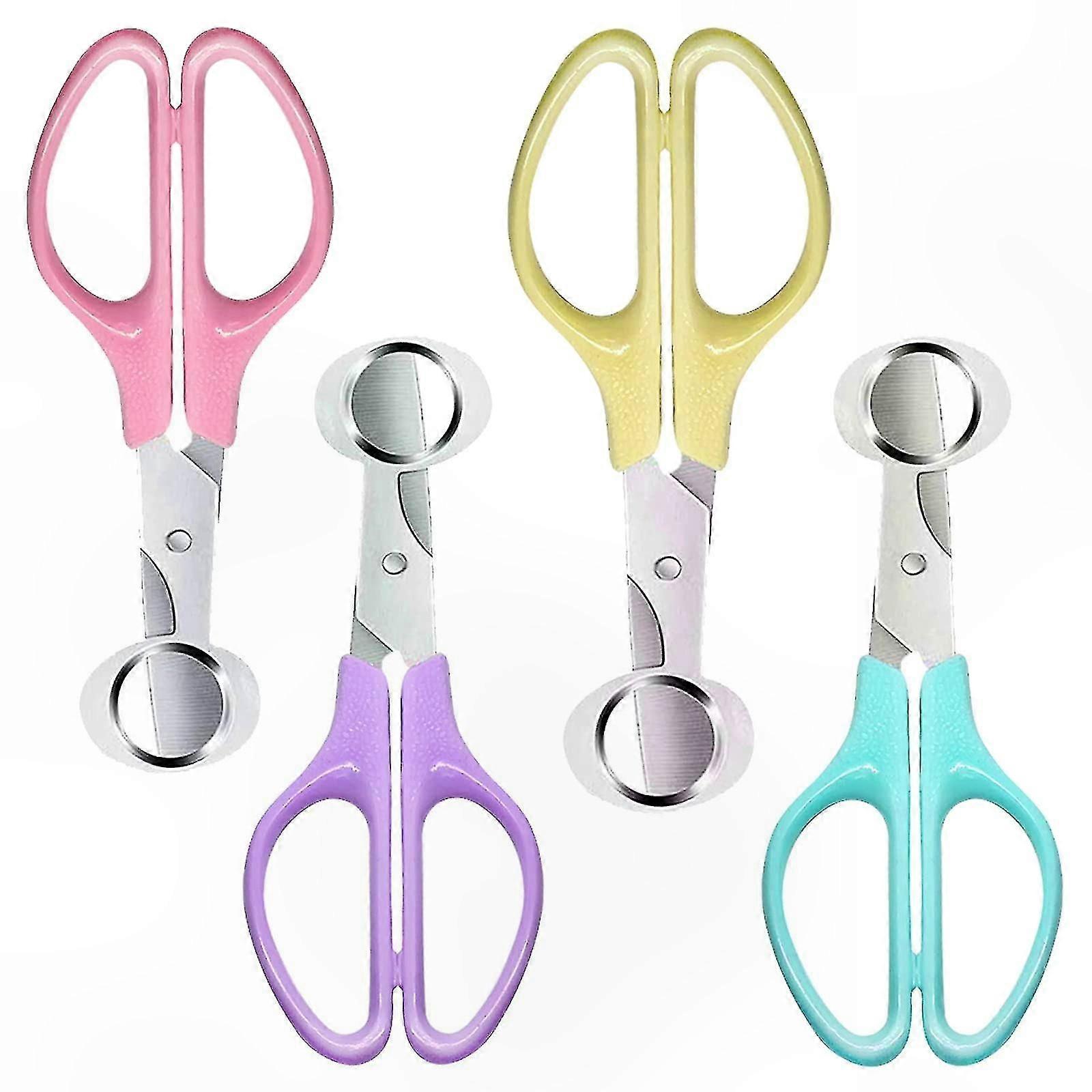 Stainless Steel Egg Scissors for Kitchen Use, 4-in-1 Multi-Color Poultry Egg Cutter Tool for Quail and Chicken Eggs