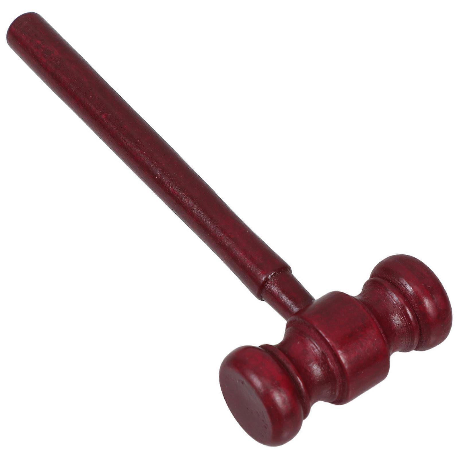 Mini Wooden Gavel Toy for Kids Use Dark Red Judge Hammer Mallet