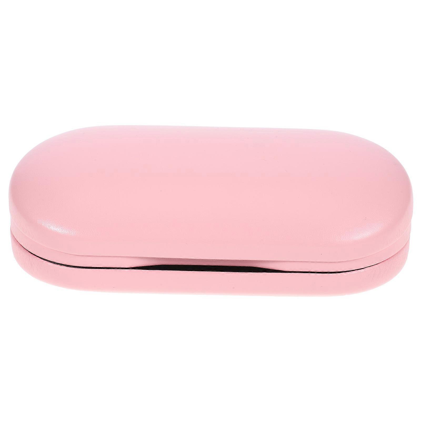 Pink Convenient Eyeglass Case for Storage Use with 4Sets Portable Contacts Holder