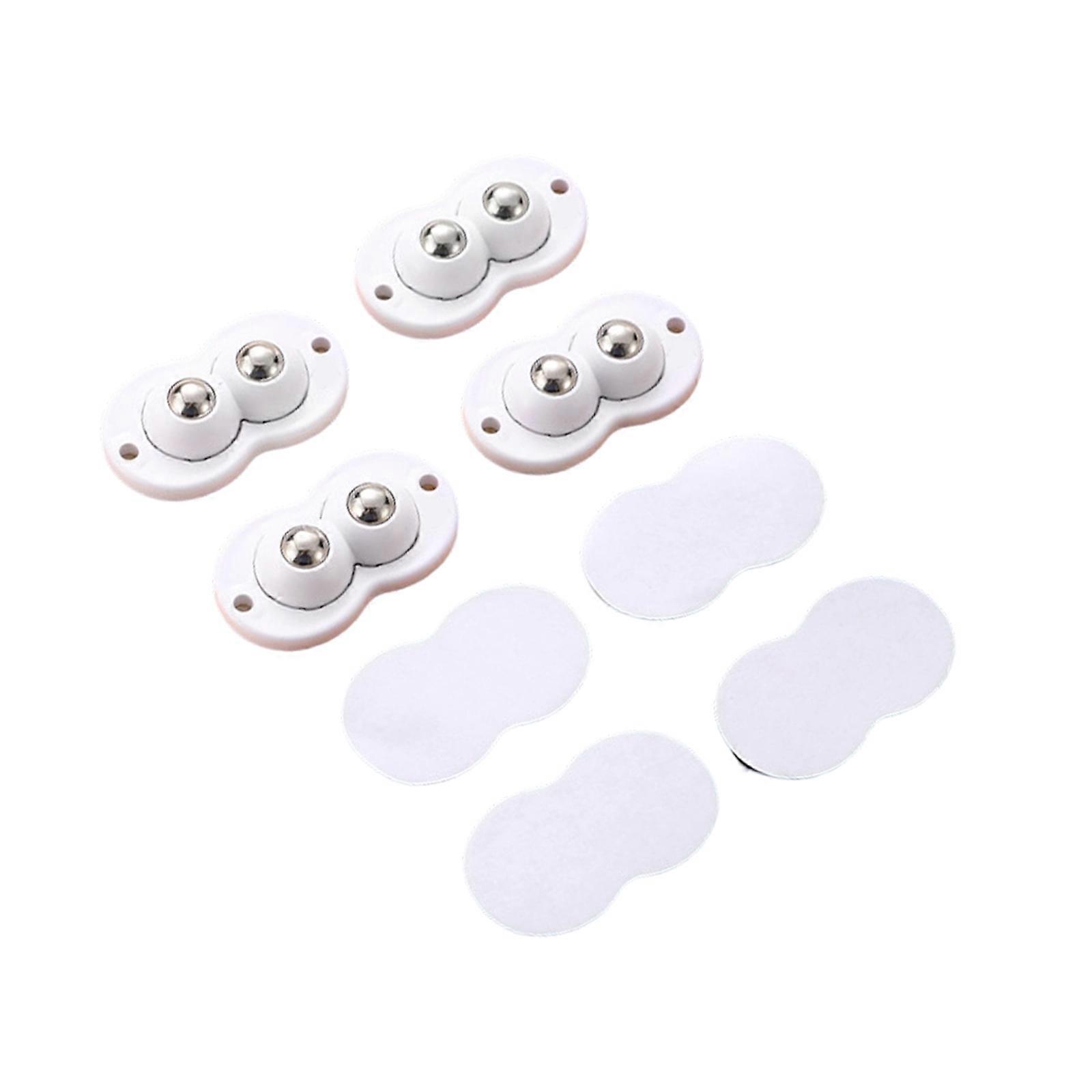 Efficient Gliding Rollers for Various Applications Such as Sliding Window and Doors 4pcs Caster Wheel Adhesive Mounting  White