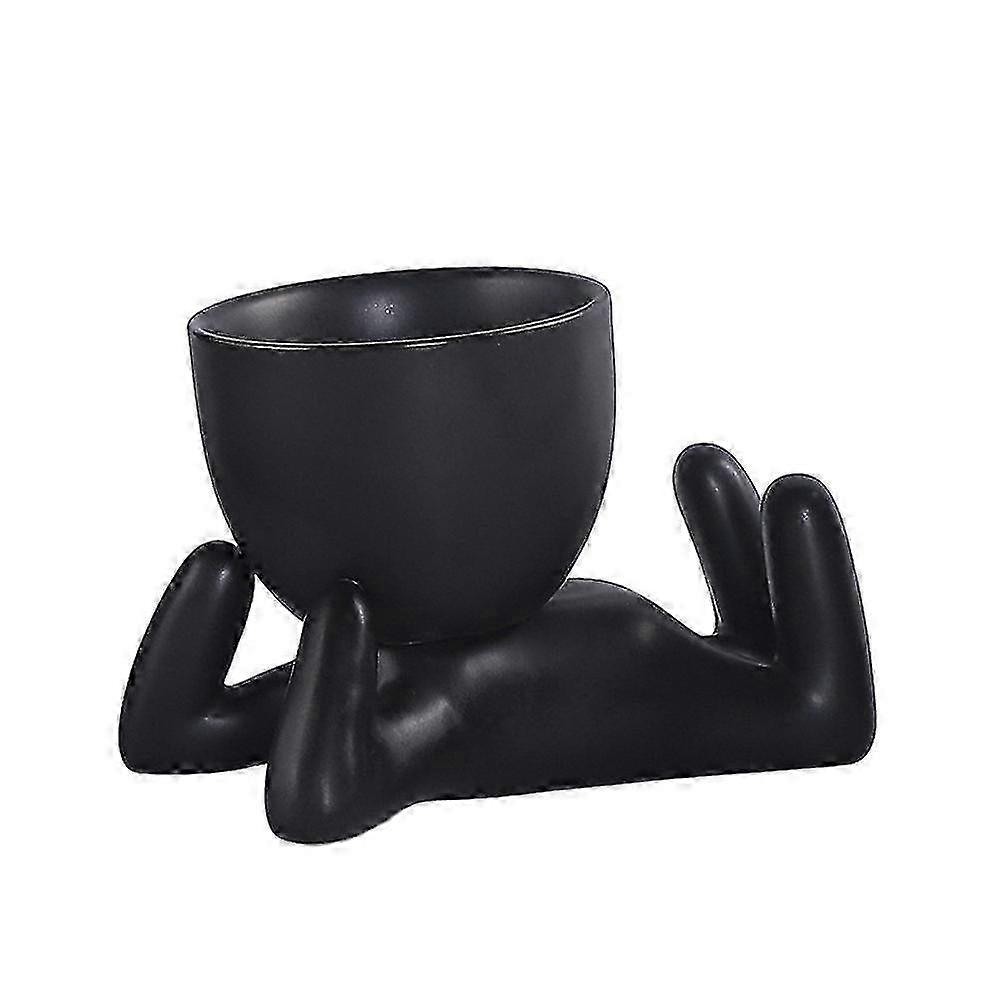 Creative Ceramic Flower Pot Mini Flowerpot Ceramic Desktop Planter Container Desk Decor Ornament-c