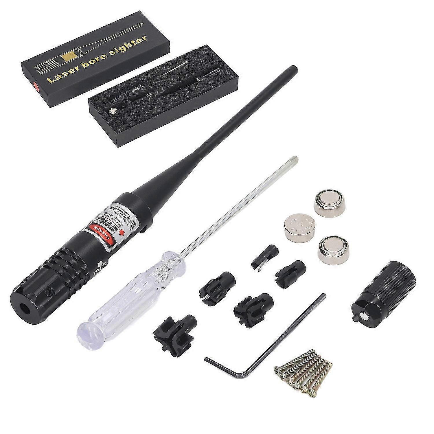 Bore Sight Kit Aluminium Alloy Red Laser Bore Sight Target Locator Tool for 0.22 to 0.5 Drill
