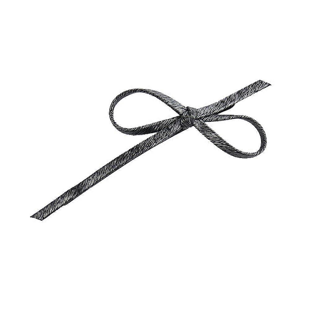 Extra Long Bow Bobby Pin for Thick Hair with Iridescent Silver Gray Statement Design