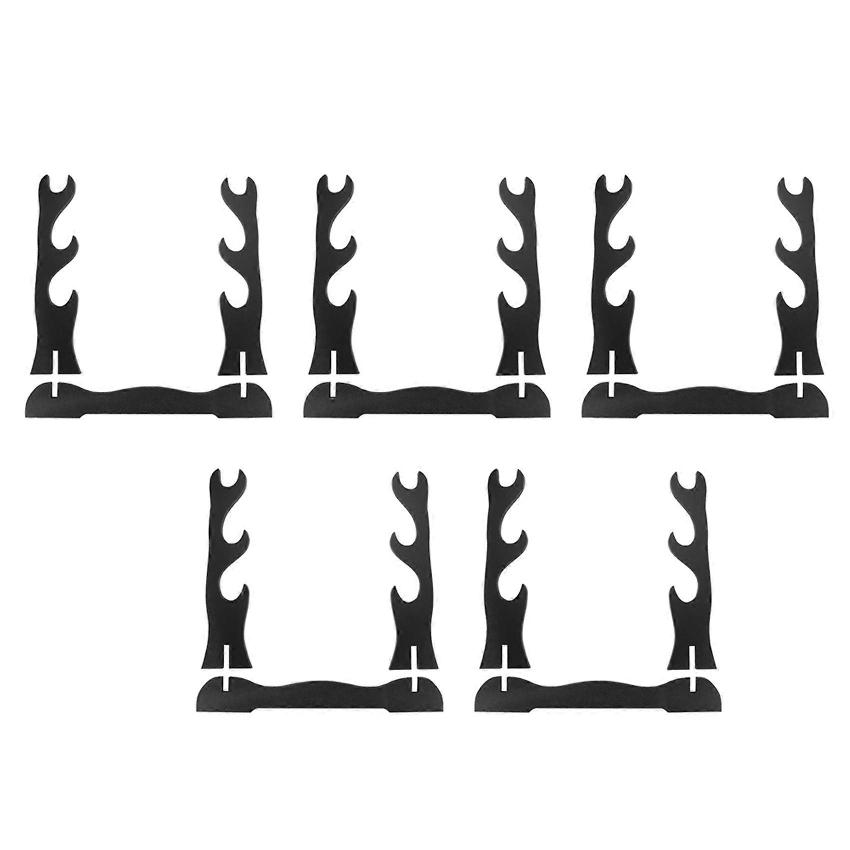 5X 3Tier Samurai Sword Katana Holder Stand Bracket Rack Display Black