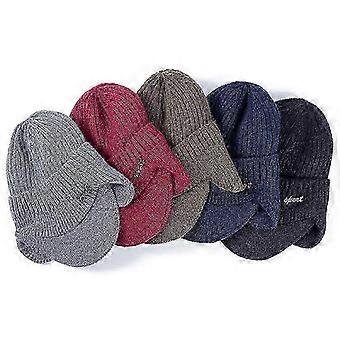 Novos Gorros de Inverno Forrados com Pele Sintética, Elegantes e com Aba, Macios e Estilosos, para Homens e Mulheres. Gorros Clássicos de Tricô com Protetores de Orelha, Quentes e com Proteção para as Orelhas, na cor cáqui.