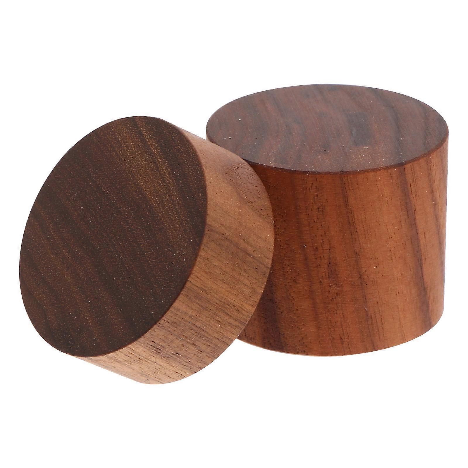 Walnut Wooden Display Rack for Ring Holding 2Pcs Creative Round Shape Design