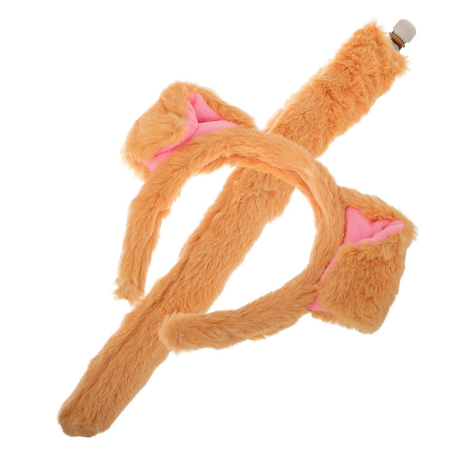 Plush Orange Dog Ears Headband for Easter Party 3Sets Costume
