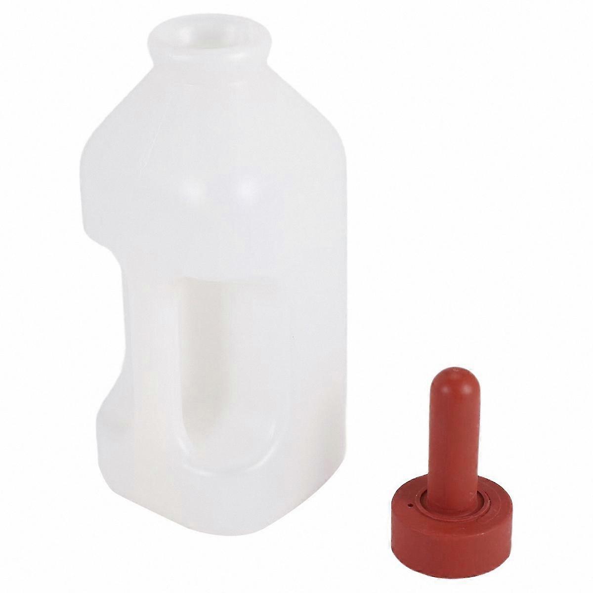 2-Quart Calf Feeder with Handle and Push-On Nipple for Cow Nursing