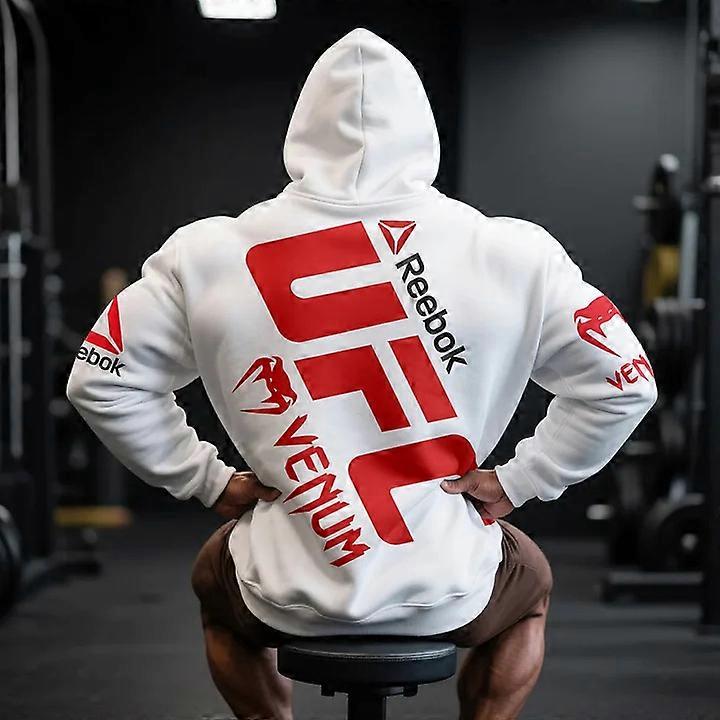 Kapuzenpullover für Herren mit Grafikprint, Oversize-Pullover mit Fleecefutter